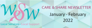 a banner with the words care and share news letter january - february 2012