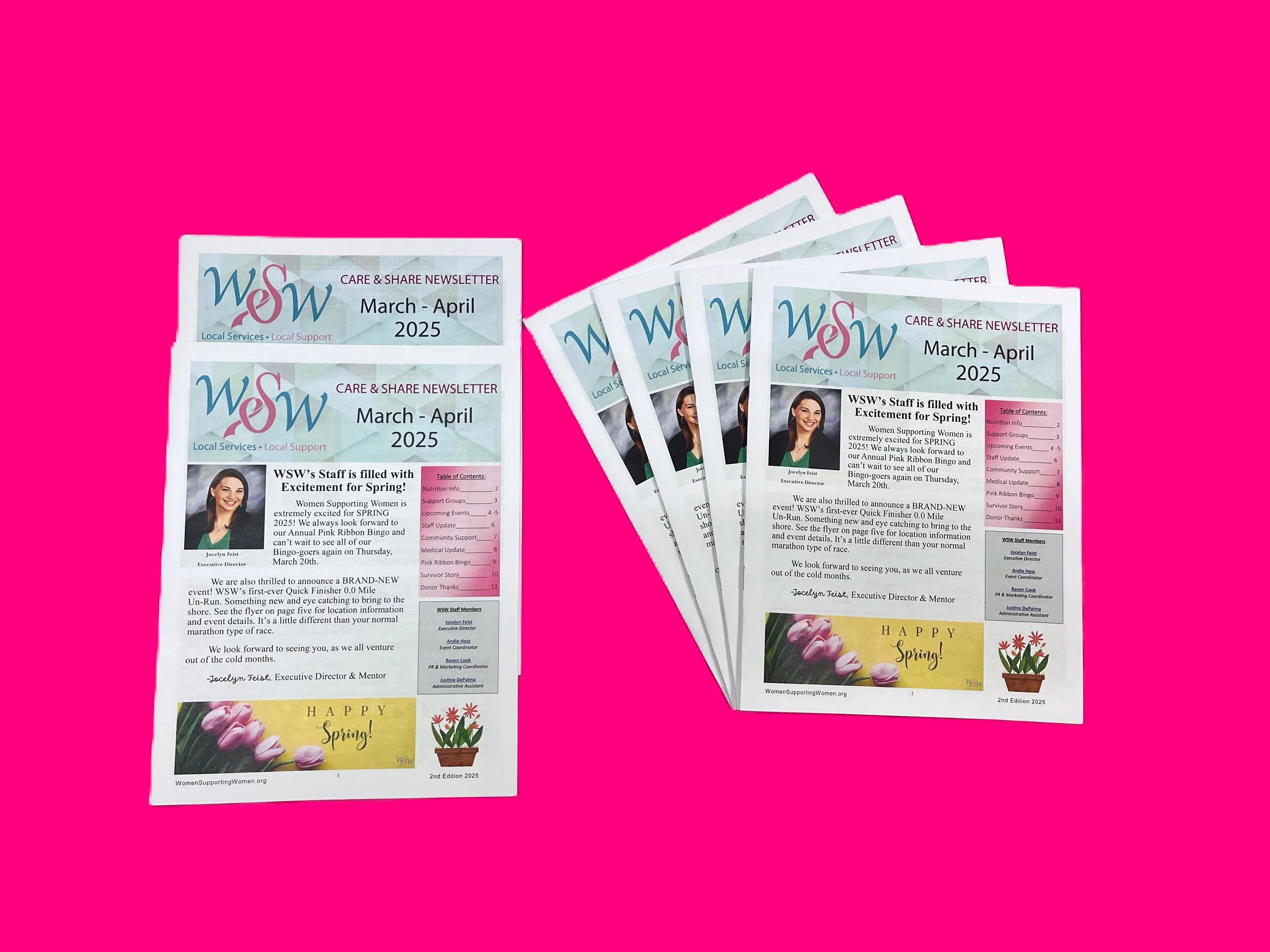 women supporting women news letter flyers